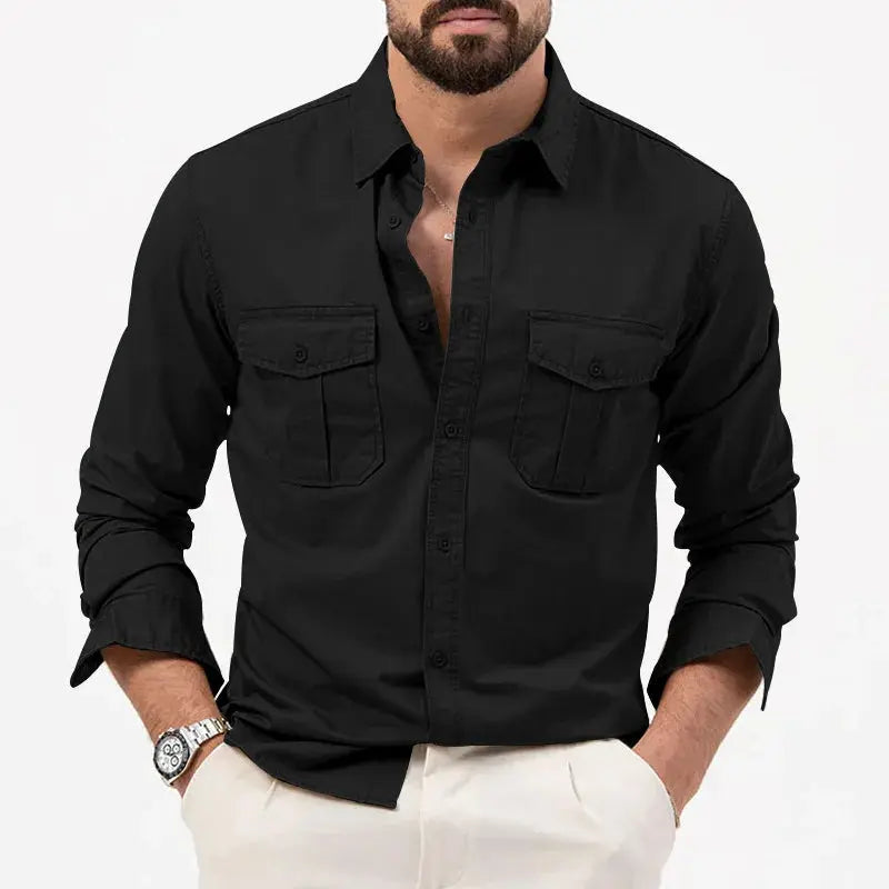 Button-Up Shirt - Structured Collar And Simple Layering