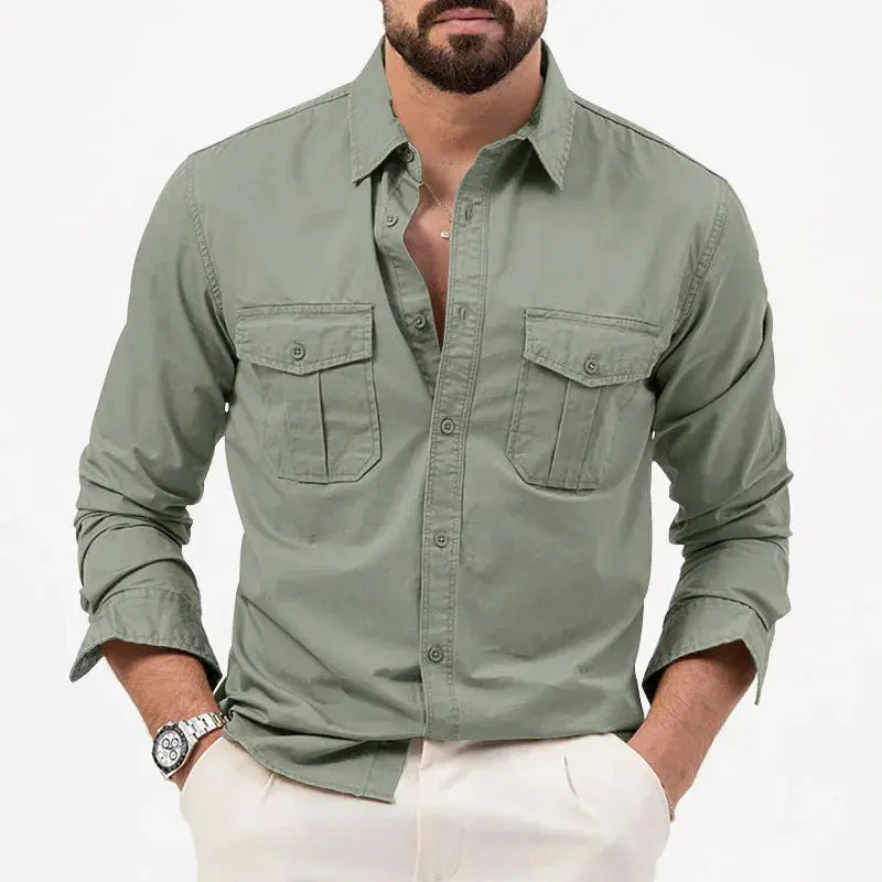 Button-Up Shirt - Structured Collar And Simple Layering
