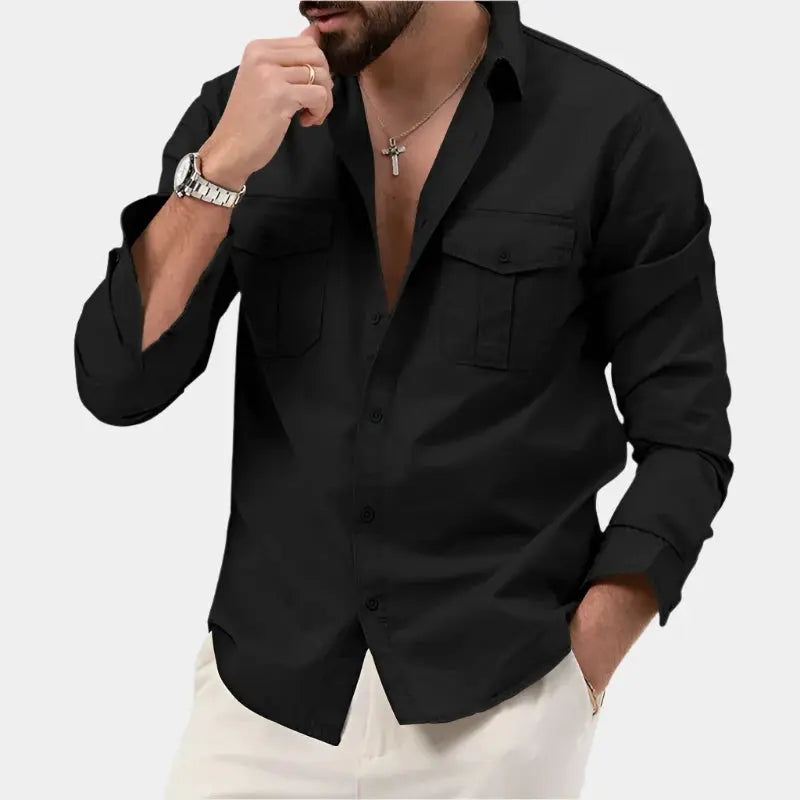 Button-Up Shirt - Structured Collar And Simple Layering