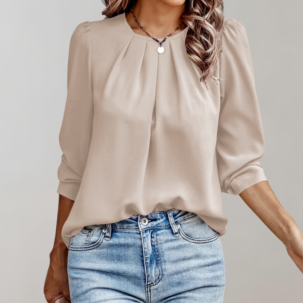 Women's Blouse with Puff Sleeves Cotton-1