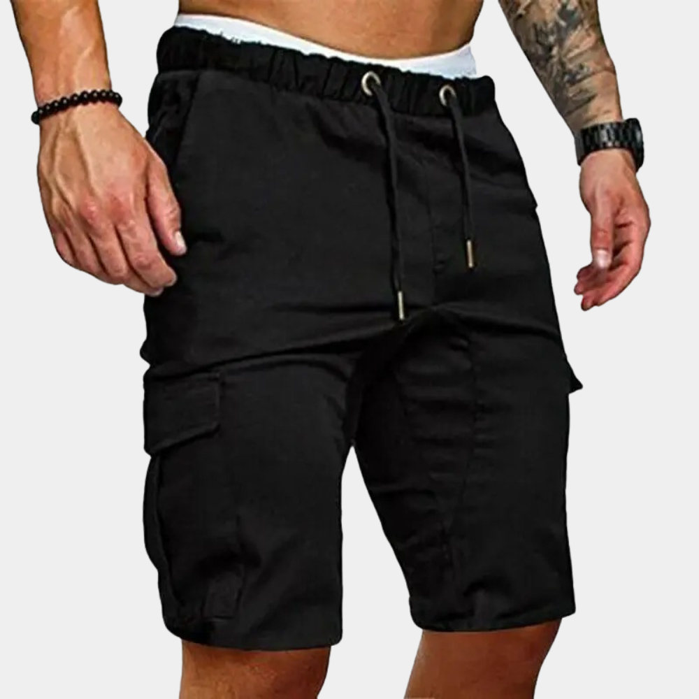 Variant image for Men's Cotton Cargo Shorts with Elastic Waist and Pockets-5