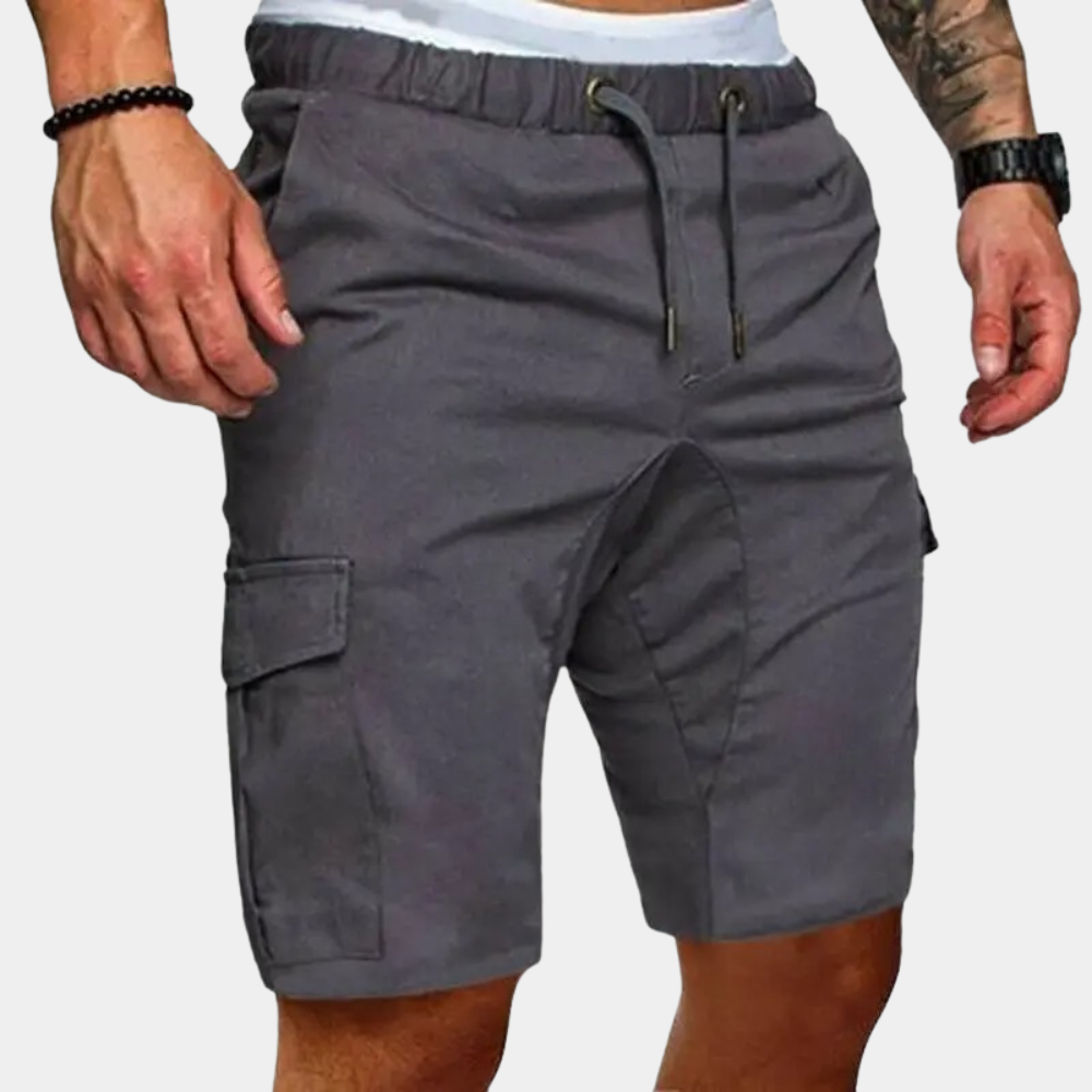 Variant image for Men's Cotton Cargo Shorts with Elastic Waist and Pockets-17