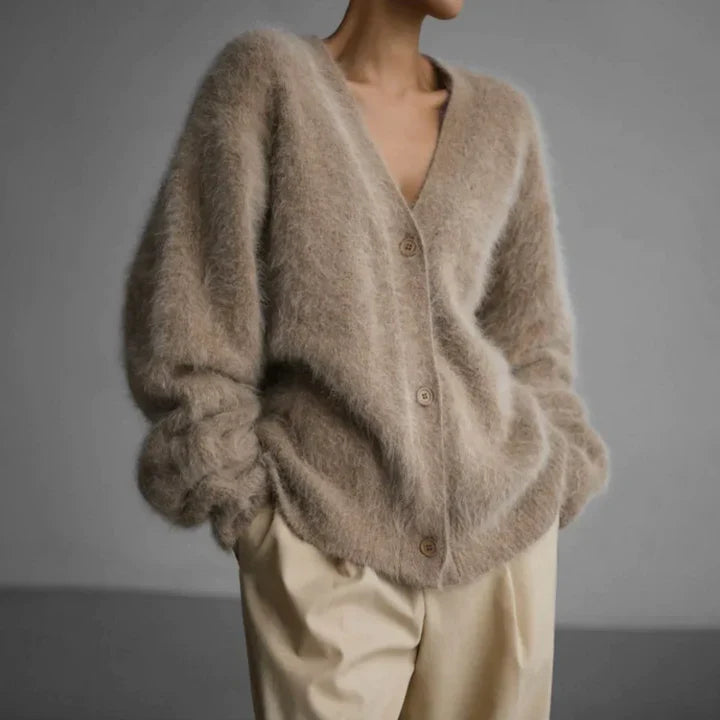 Cardigan - Fine Fiber Blend Knit & Soft Draping Warmth