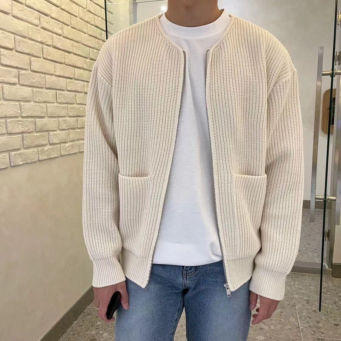 Cardigan - Knit Blend Open Front And Breathable Warmth
