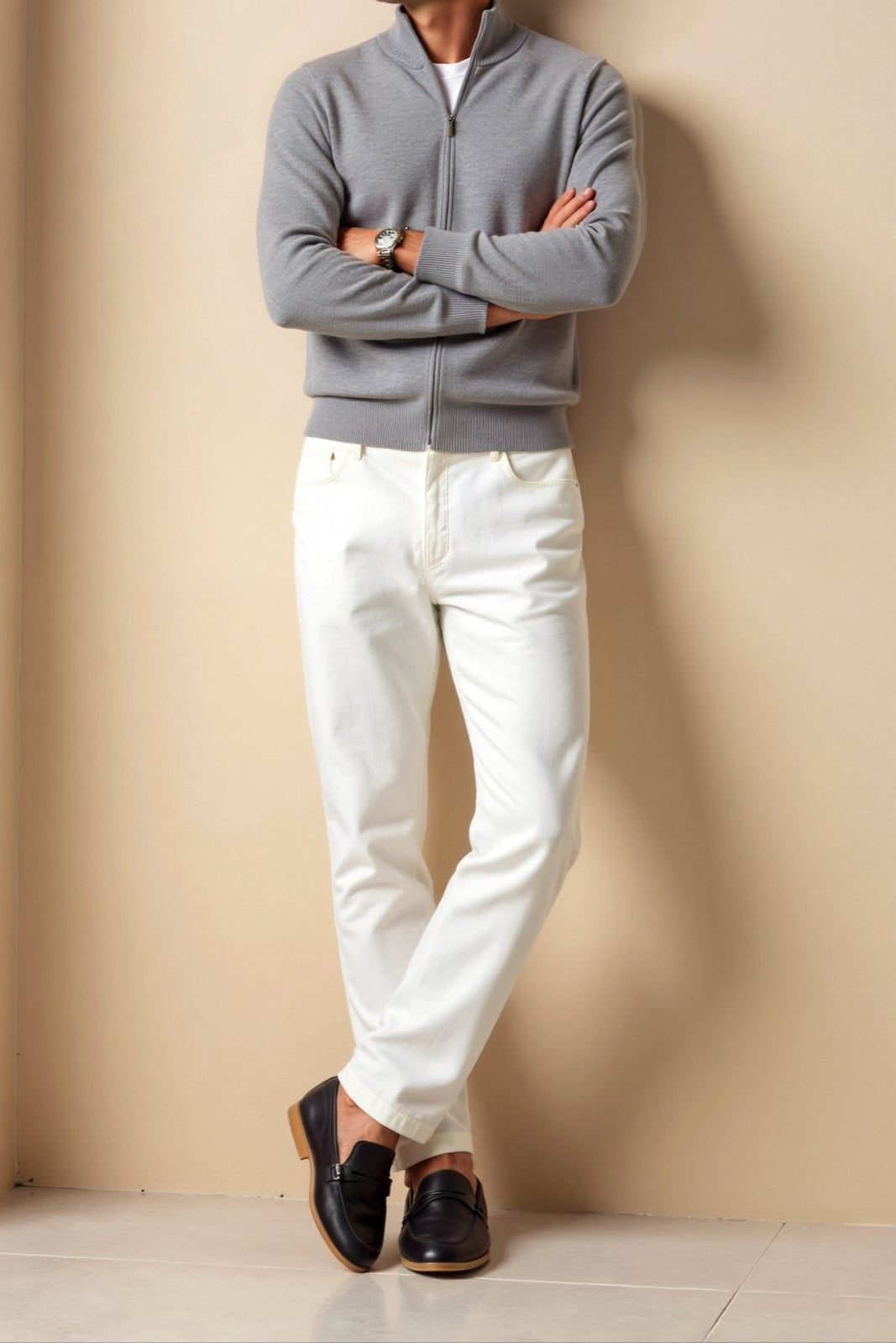 Cardigan - Knit Blend Slim Fit Shape And Smooth Layering