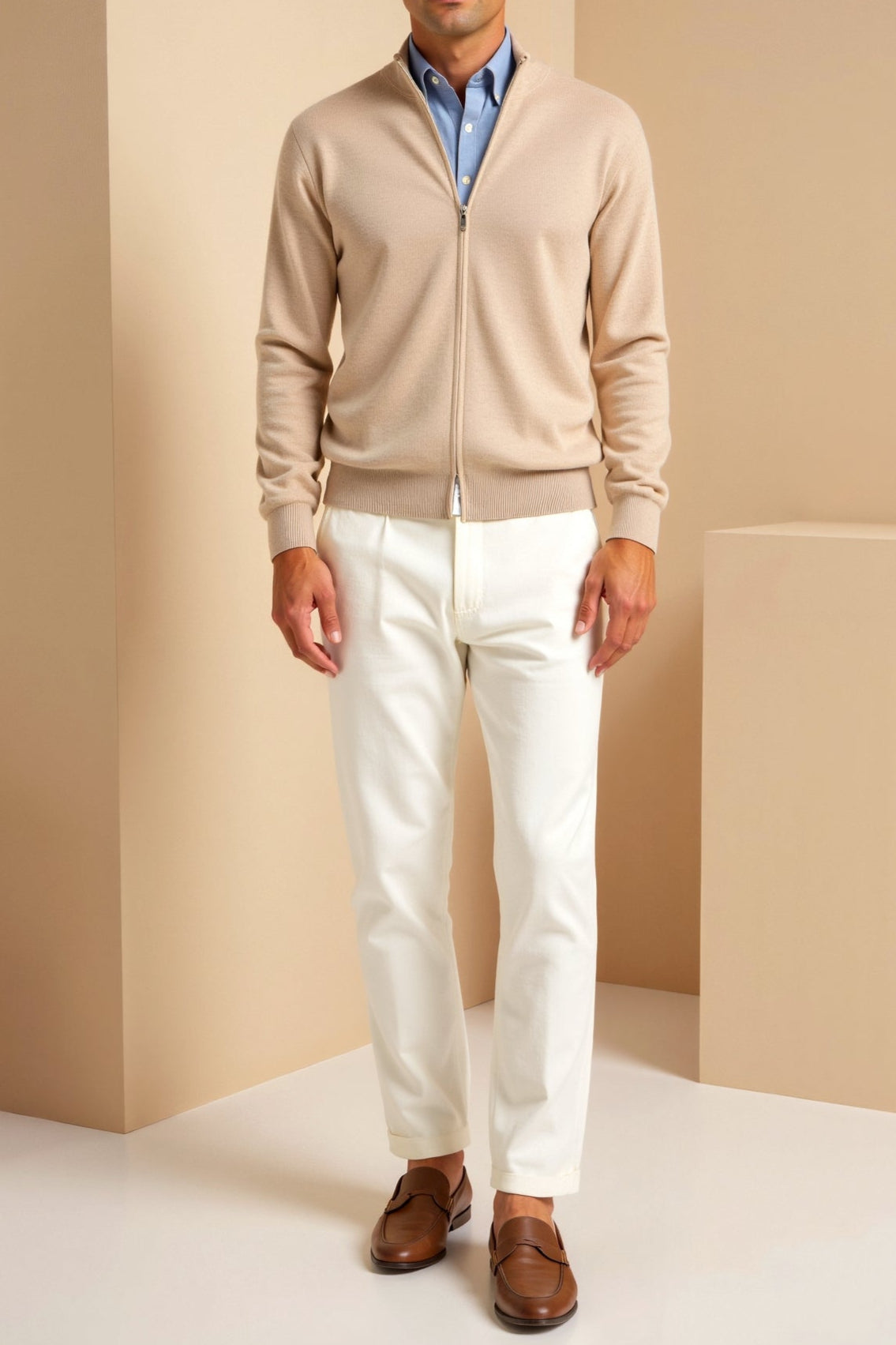 Cardigan - Knit Blend Slim Fit Shape And Smooth Layering