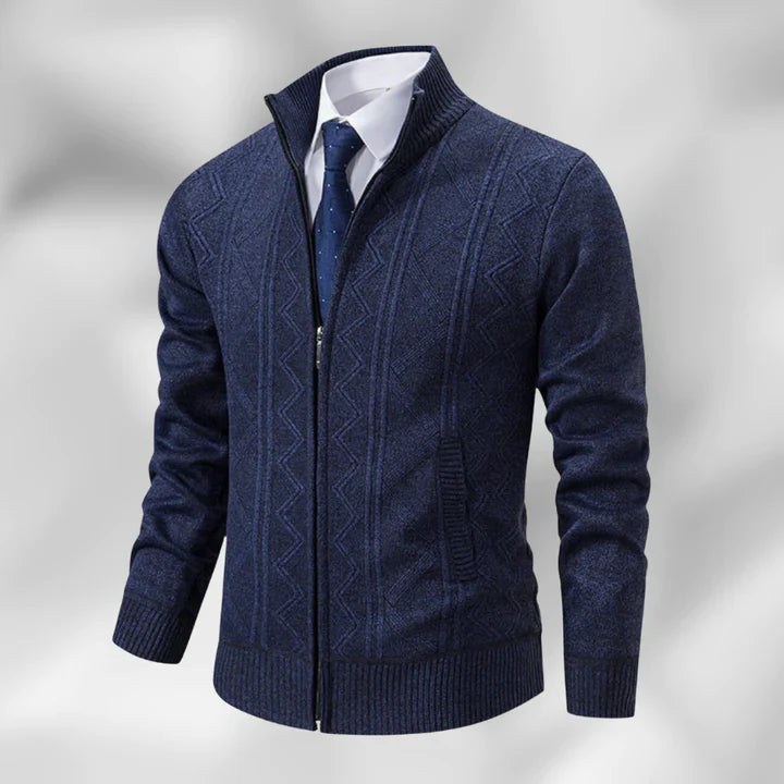 Cardigan - Open Front Button Closure & Mid Length Fit
