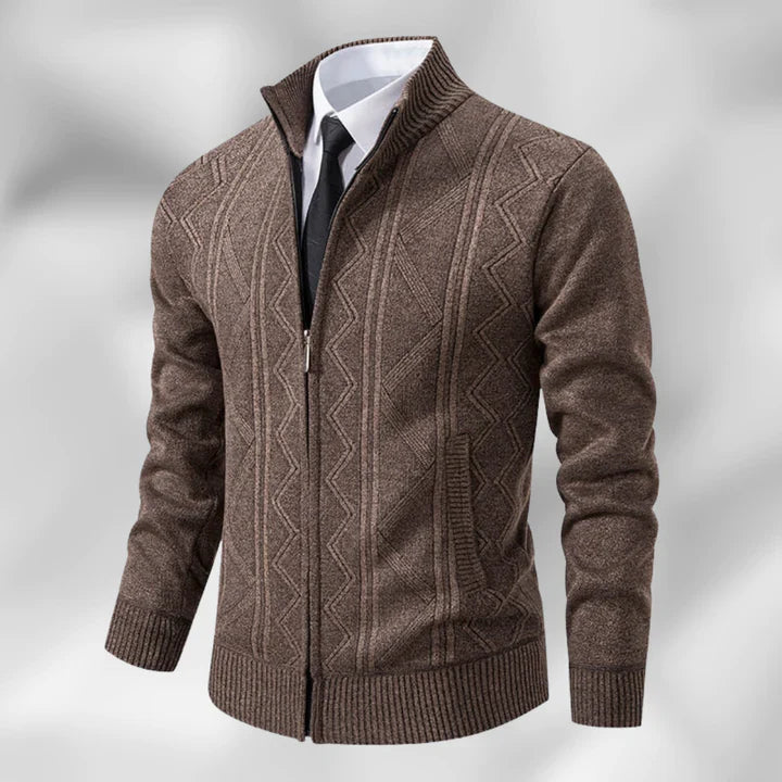 Cardigan - Open Front Button Closure & Mid Length Fit