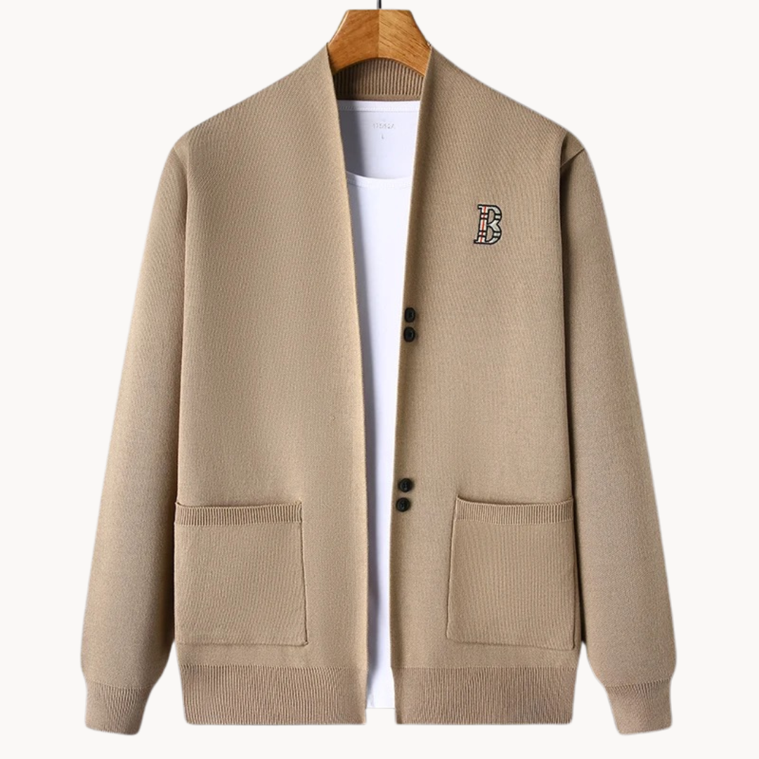 Cardigan – Ribbed Shoulders And Cuffs & Flexible Fit