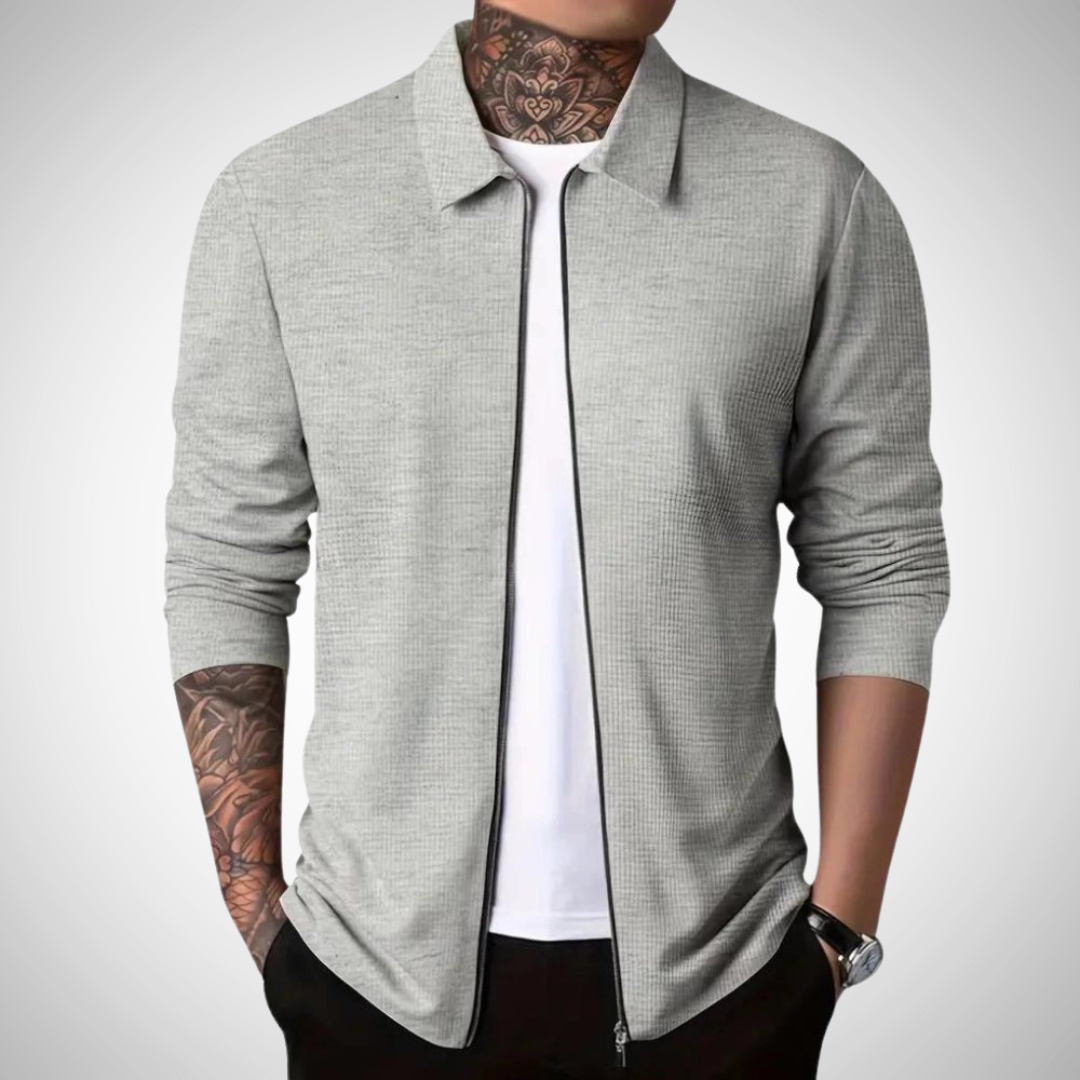 Cardigan - Soft Blend Zip Front And Slim Layering Shape