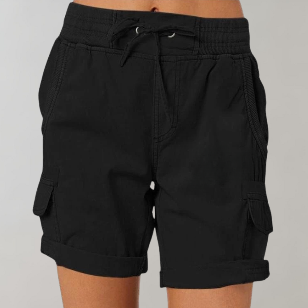 Cargo Shorts - Elastic Waistband and Secure Cargo Pockets