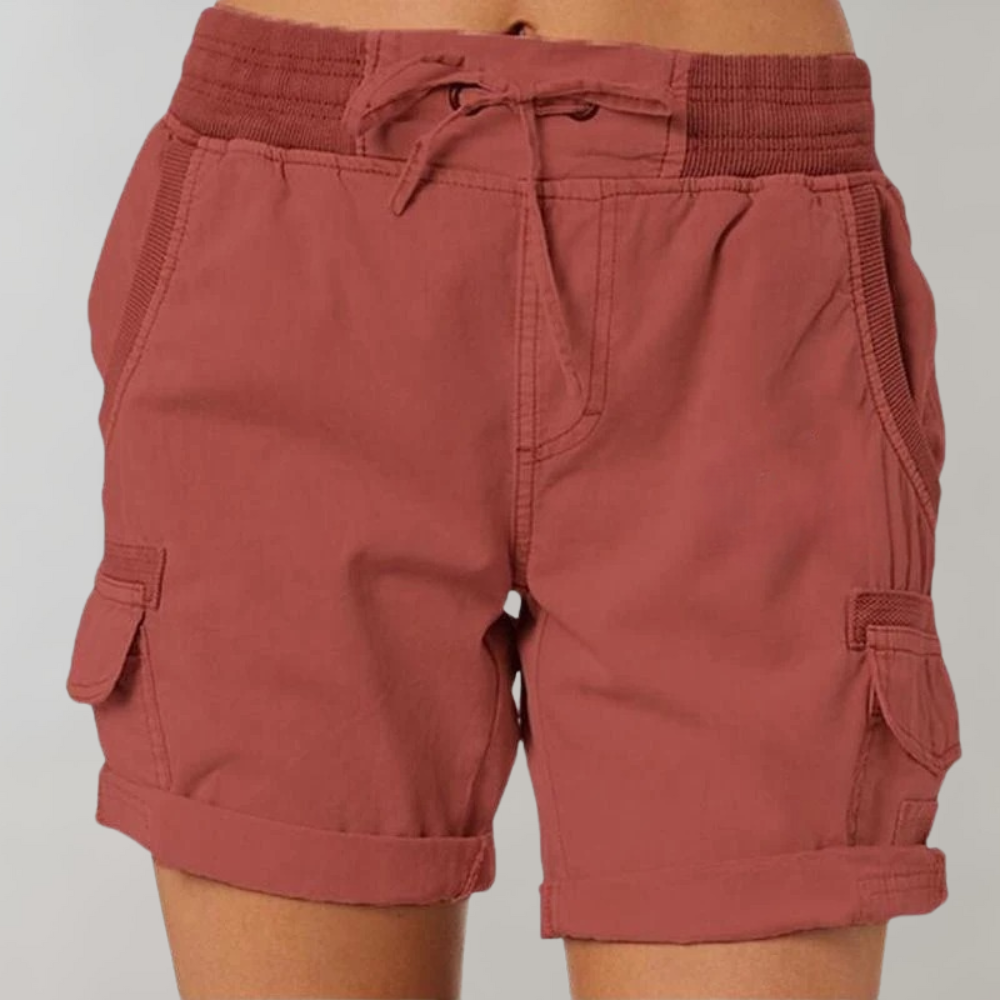 Cargo Shorts - Elastic Waistband and Secure Cargo Pockets