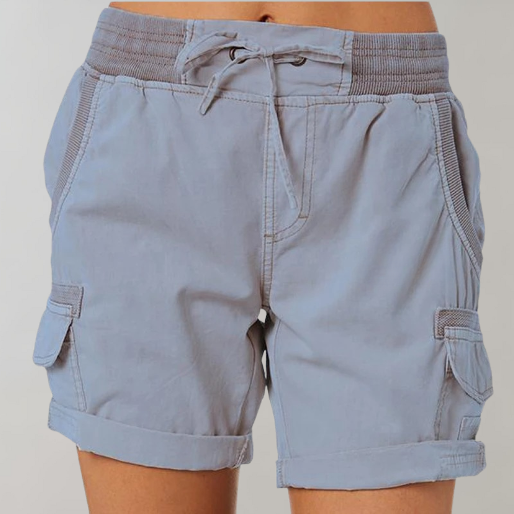 Cargo Shorts - Elastic Waistband and Secure Cargo Pockets