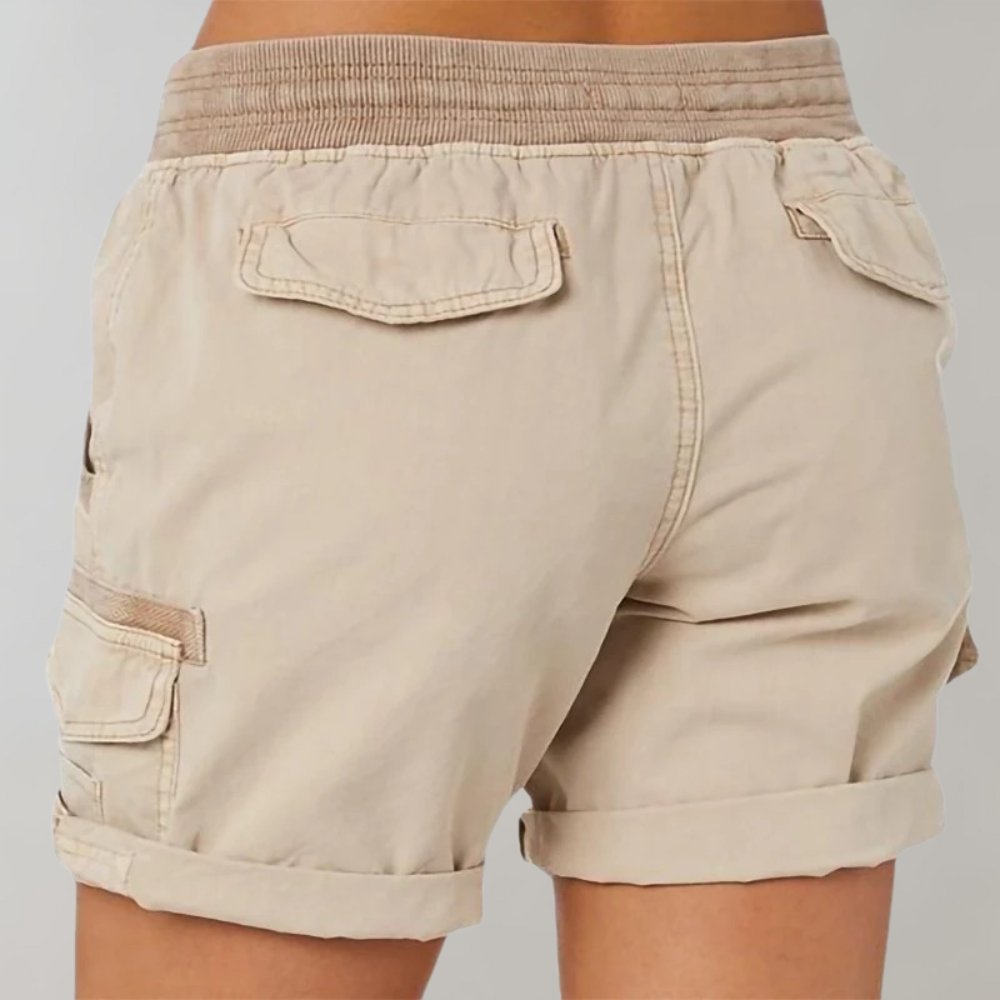 Cargo Shorts - Elastic Waistband and Secure Cargo Pockets