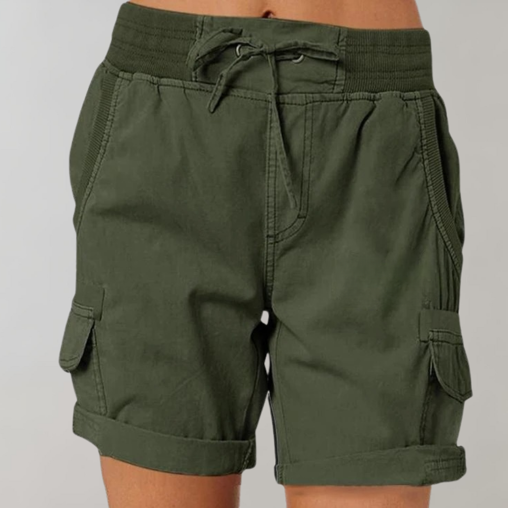 Cargo Shorts - Elastic Waistband and Secure Cargo Pockets