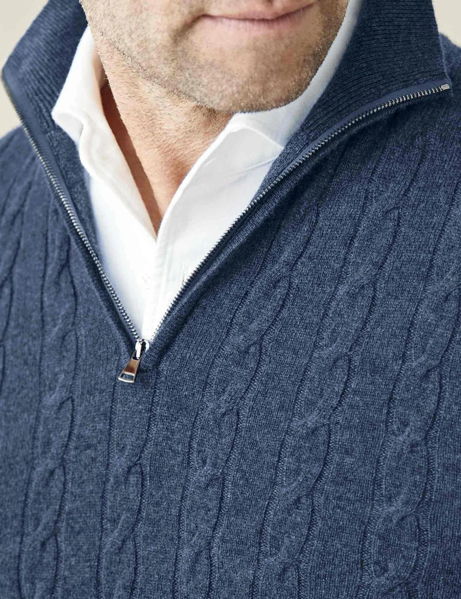 Castello | Cable Knit Zipper Sweater ByCastello