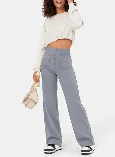 Casual Pants - High Waist Band & Flexible Movement Ease