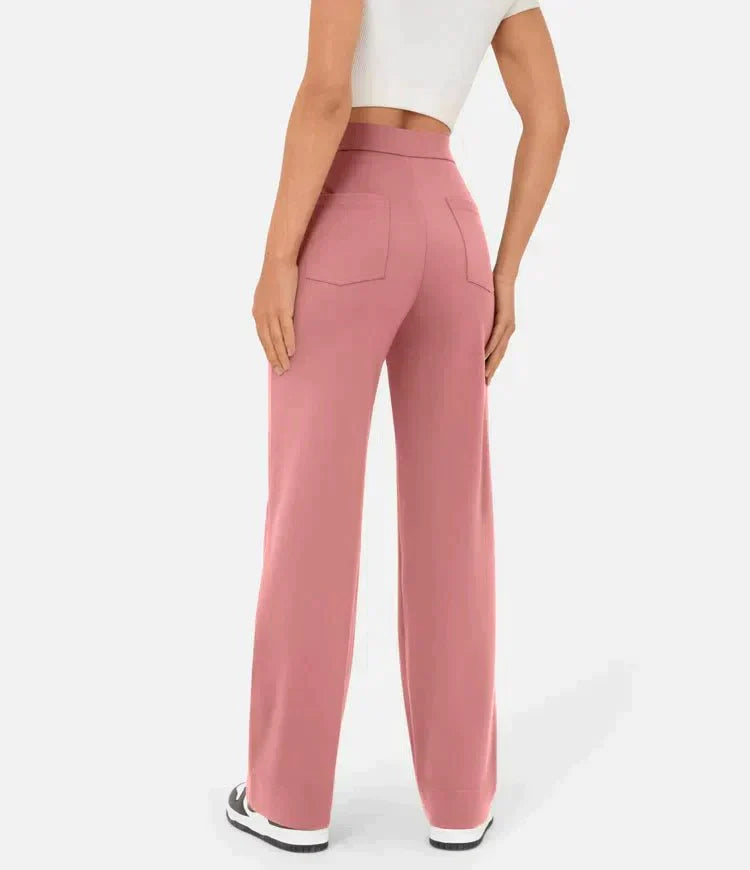 Casual Pants - High Waist Band & Flexible Movement Ease
