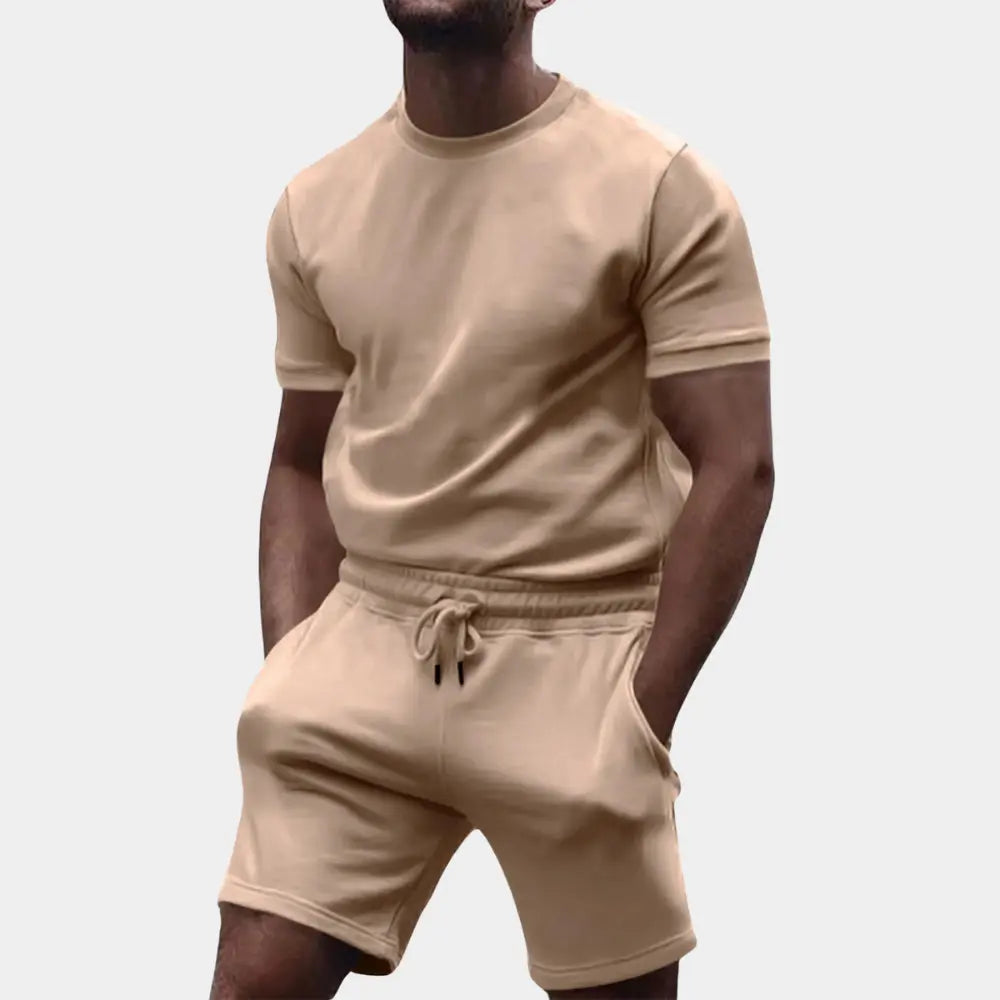 Casual Set - Oversized Tee And Loose Bottoms For Easy Wear