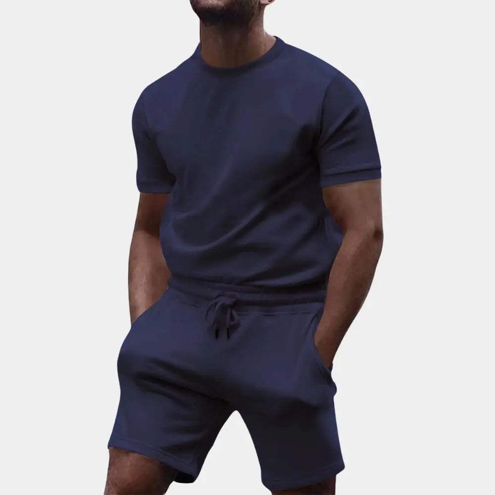 Casual Set - Oversized Tee And Loose Bottoms For Easy Wear