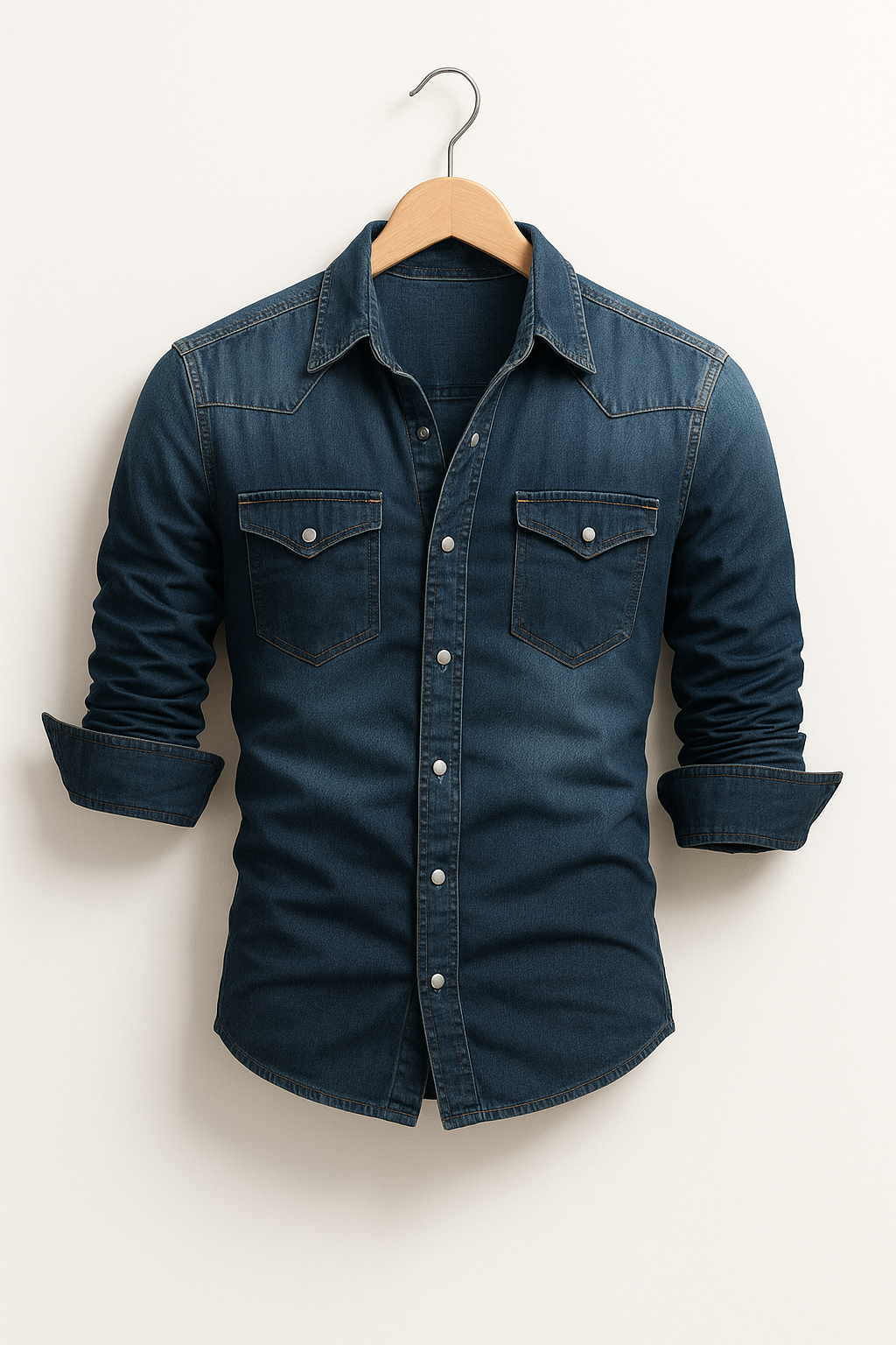 Men's Denim Shirt Casual-4