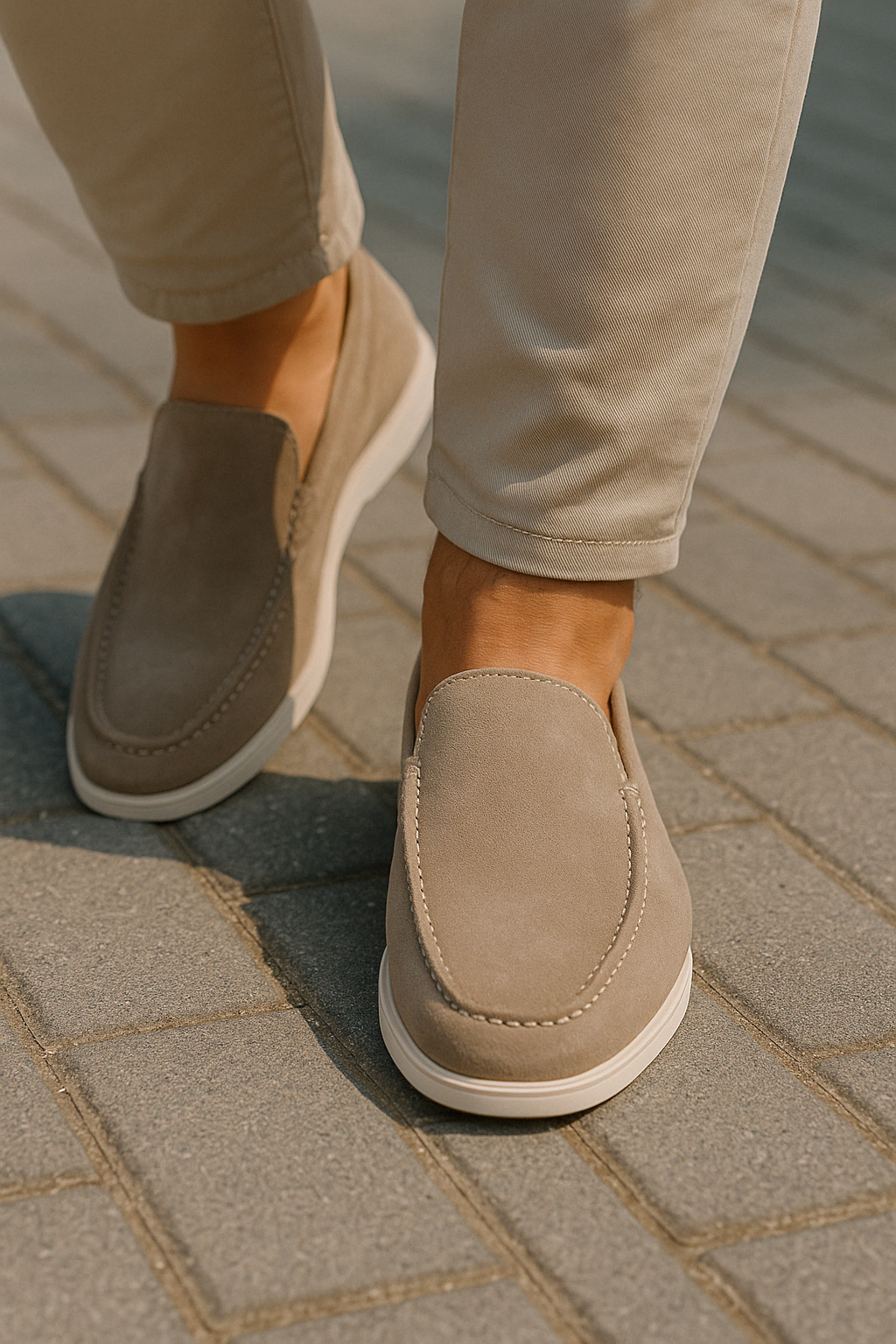Men's Lightweight Brown Loafers Shoes-2