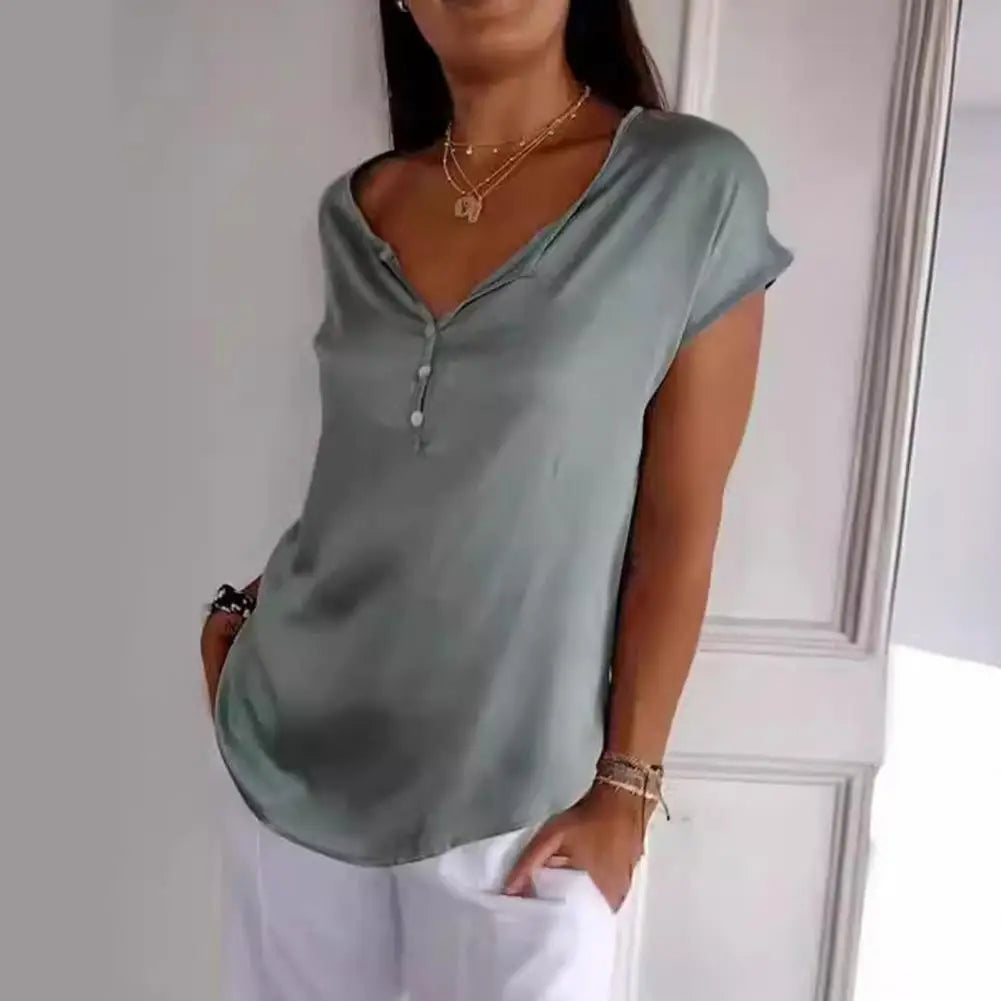 Chenille Blend Top - Clean Neckline & Soft Light Drape