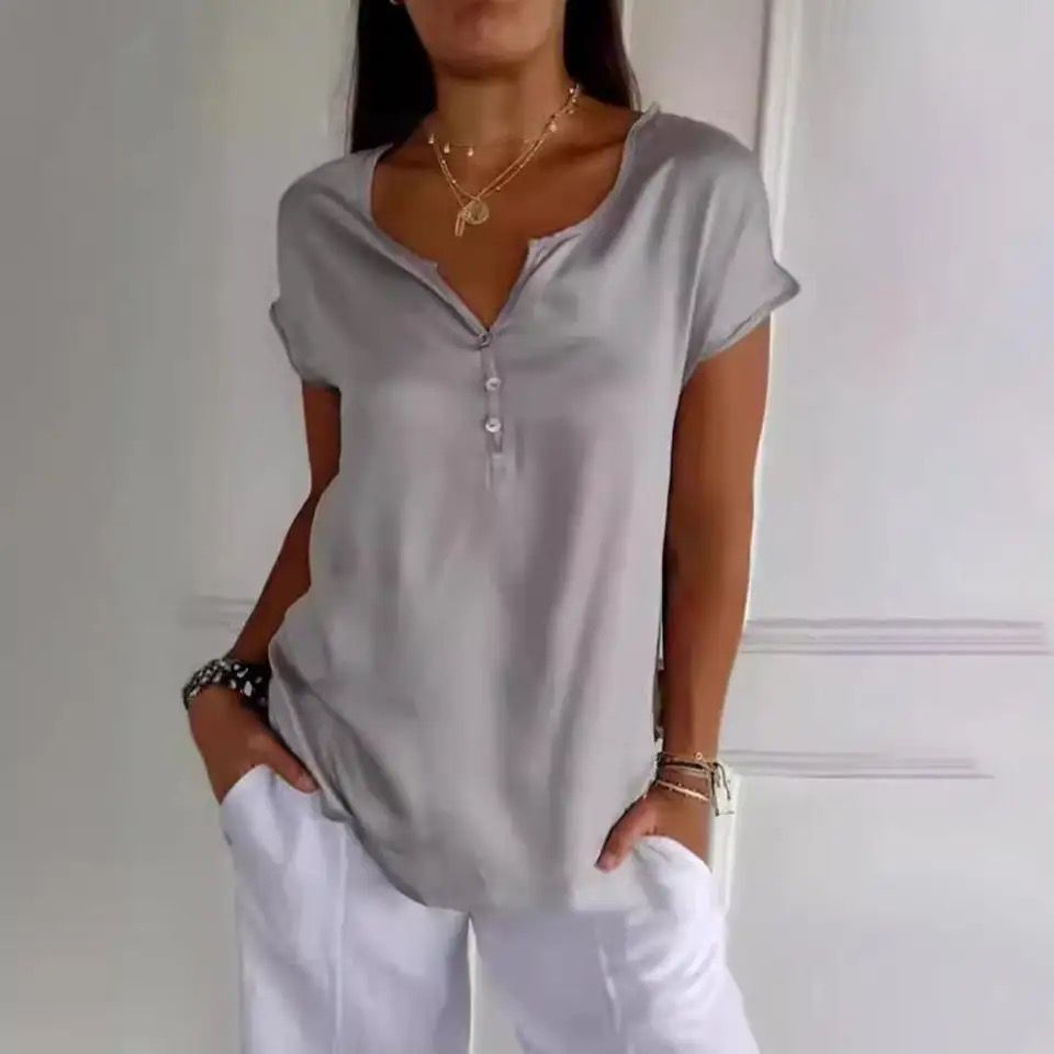 Chenille Blend Top - Clean Neckline & Soft Light Drape