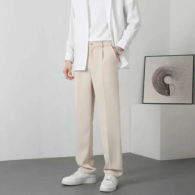 Chino Pants - Polyester Blend Straight Cut & Easy Movement