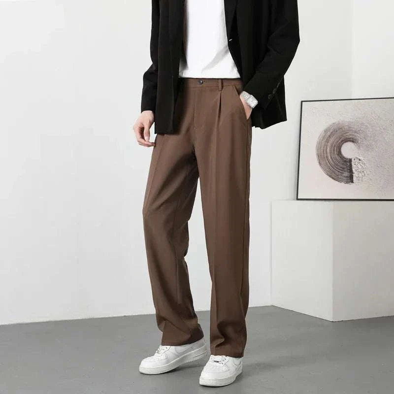 Chino Pants - Polyester Blend Straight Cut & Easy Movement