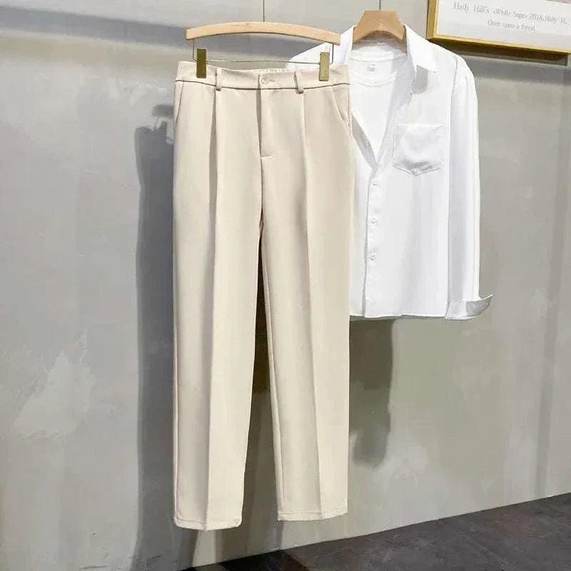 Chino Pants - Polyester Blend Straight Cut & Easy Movement