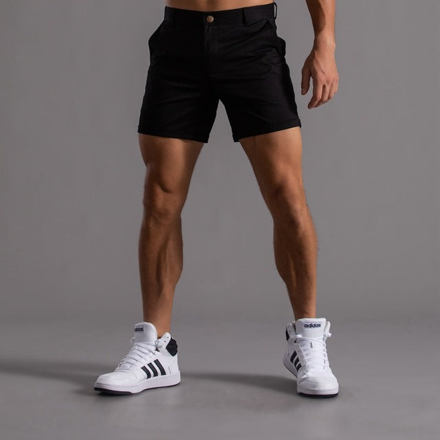 Chino Shorts - Straight Knee Length & Secure Mid Waist