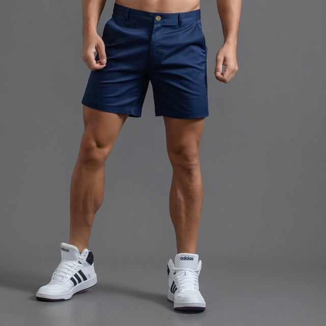 Chino Shorts - Straight Knee Length & Secure Mid Waist