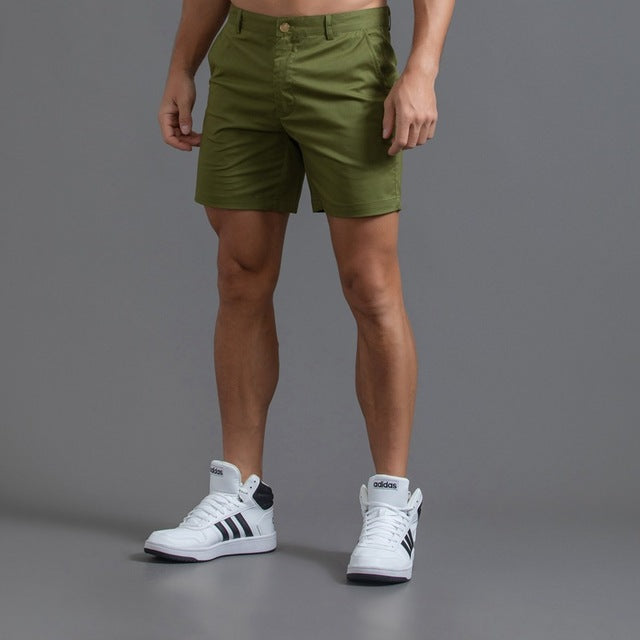 Chino Shorts - Straight Knee Length & Secure Mid Waist