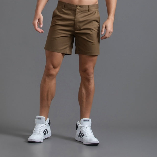 Chino Shorts - Straight Knee Length & Secure Mid Waist