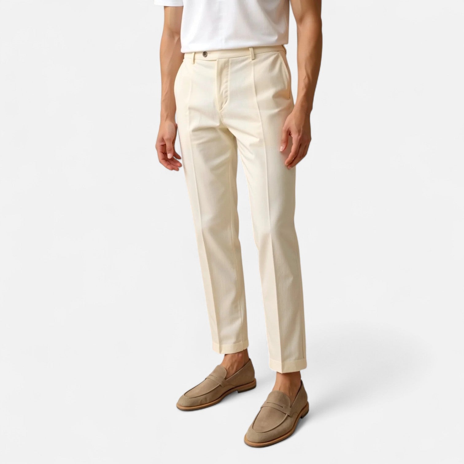 Chino Trousers - Blend Fabric Regular Cut And Easy Movement