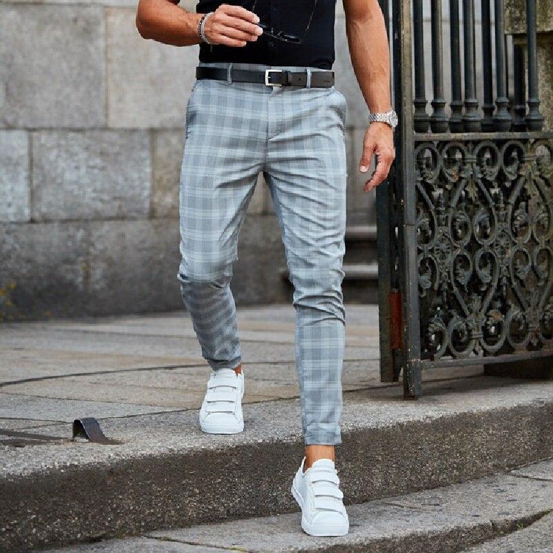 Chinos – Breathable Blend Checked Pattern And Flexible Shape