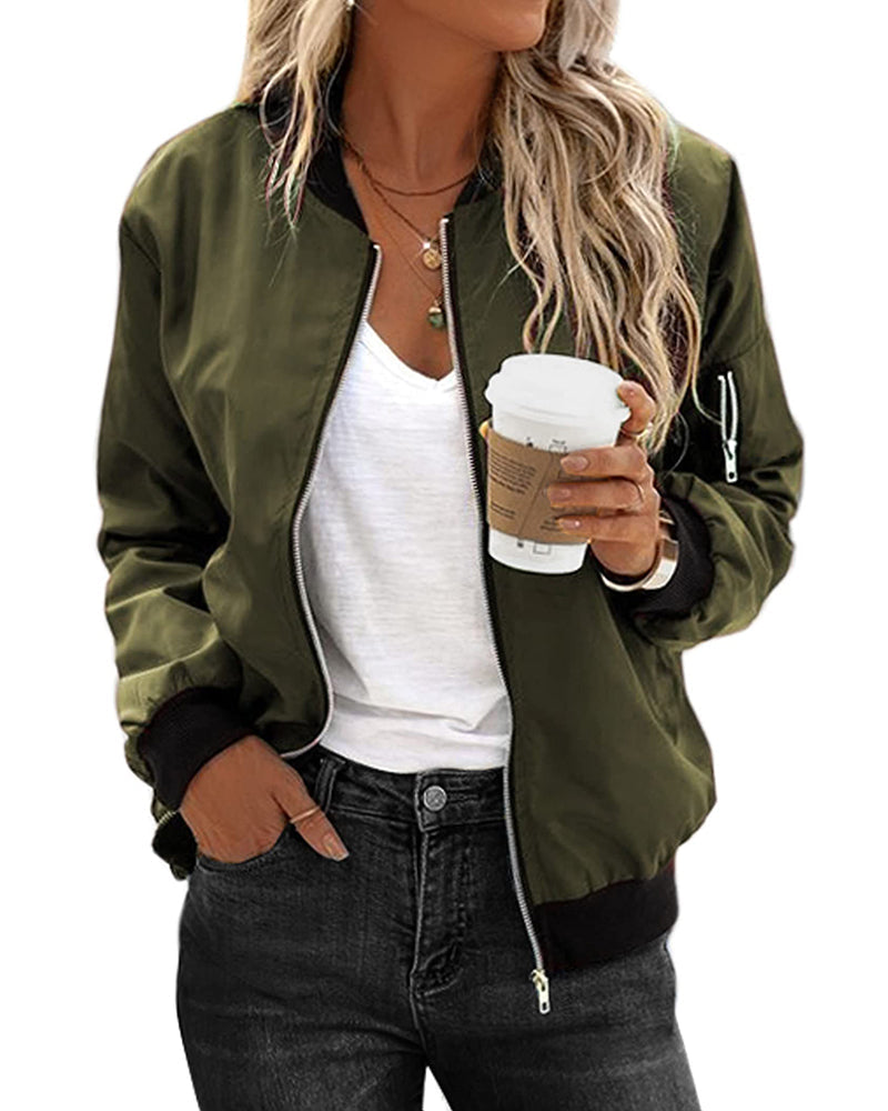 Women's Cotton Bomber Jacket-3