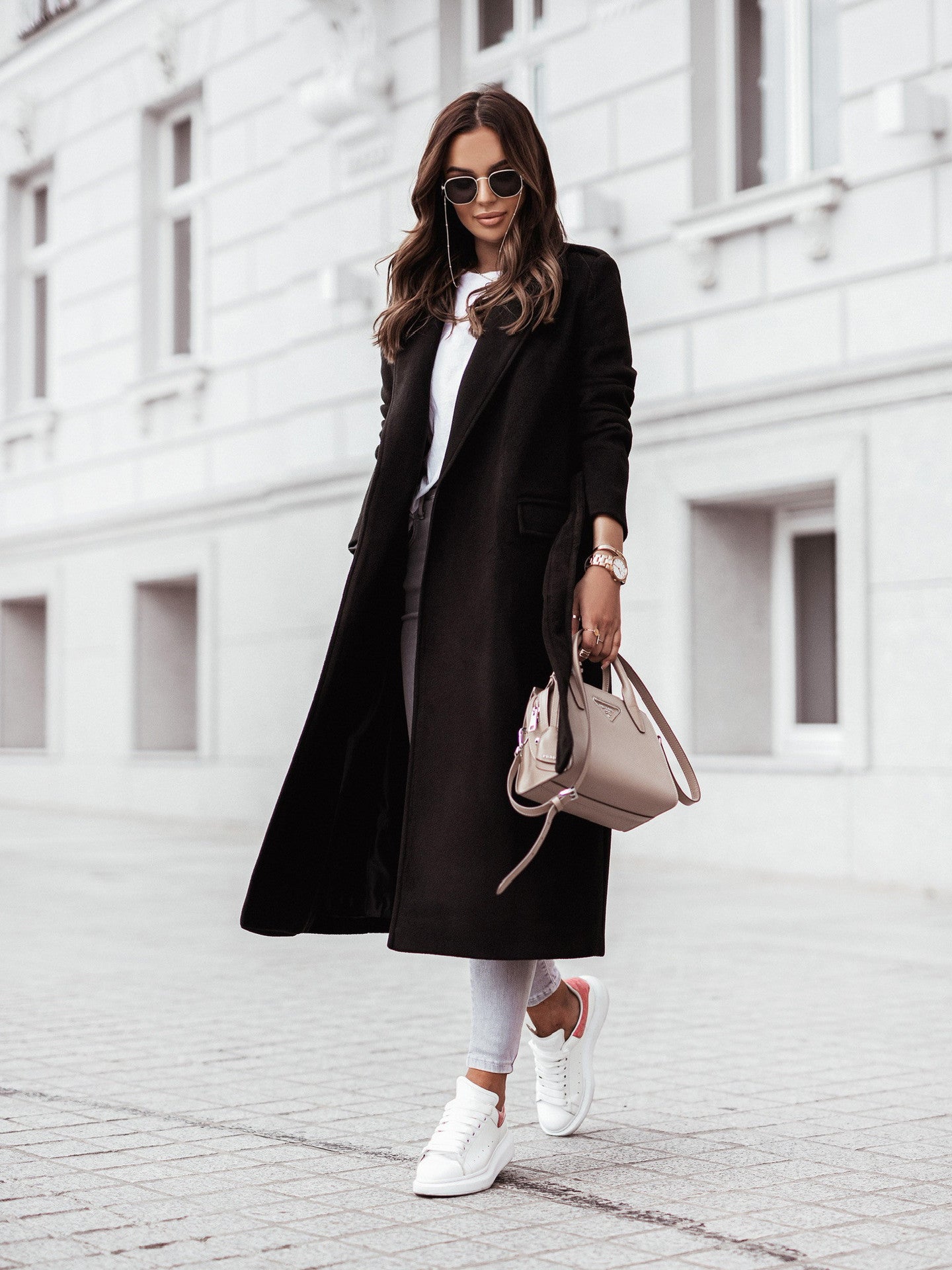 Coat - Belted Waist And Long Cut For Warm Structured Fit