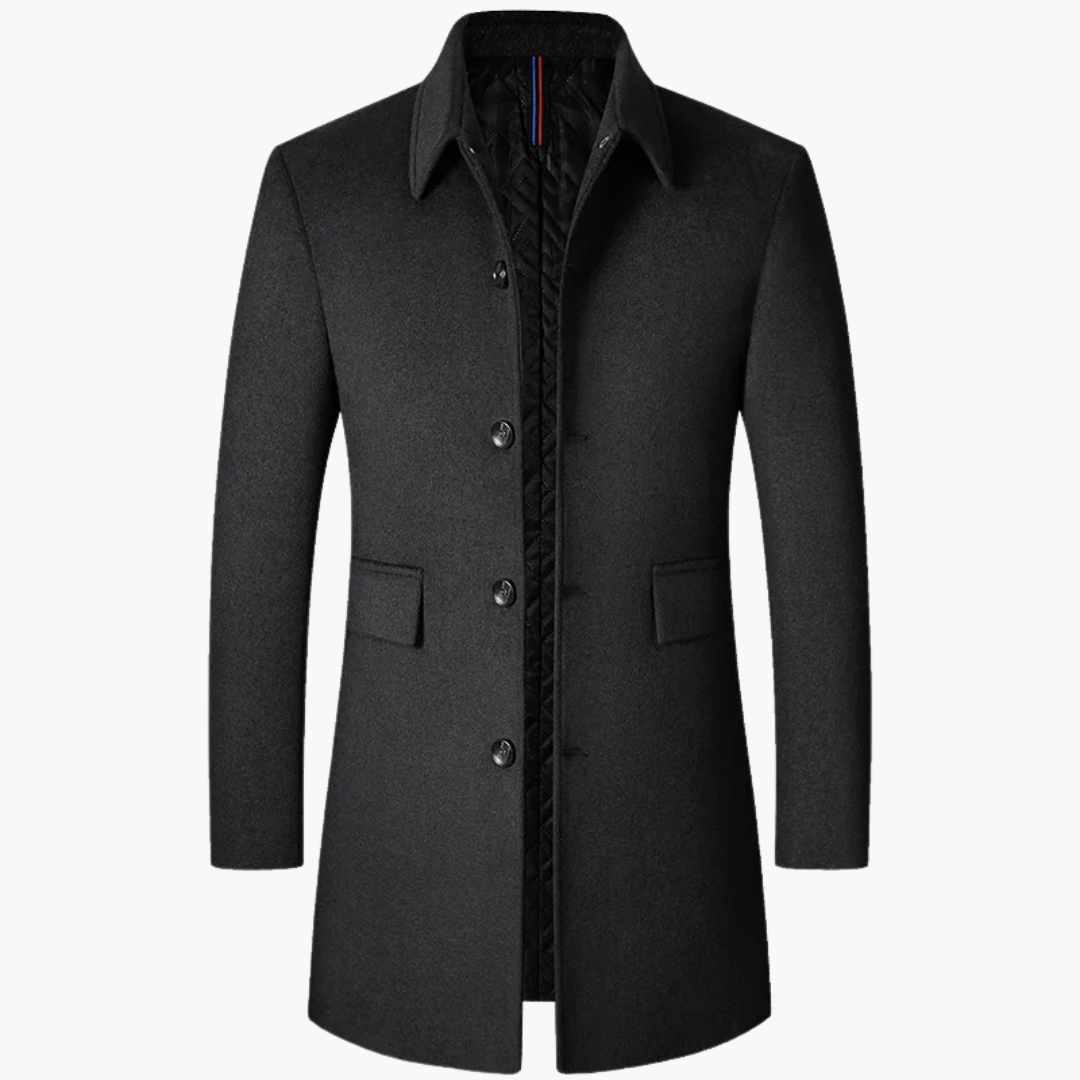 Coat - Blend Fabric Long Cut & Structured Shape For Layering