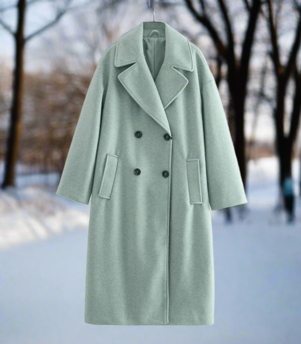 Coat – Double Breasted Front And Wide Lapels For Layers