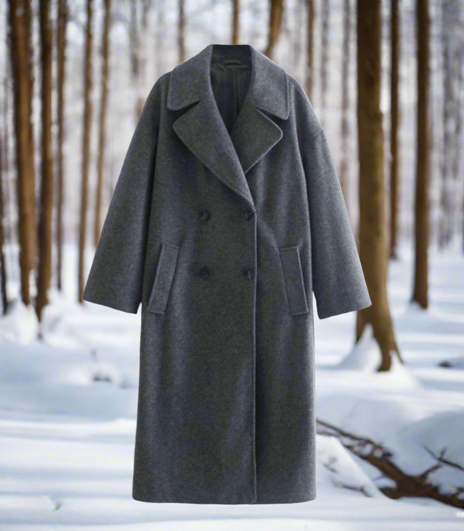 Coat – Double Breasted Front And Wide Lapels For Layers