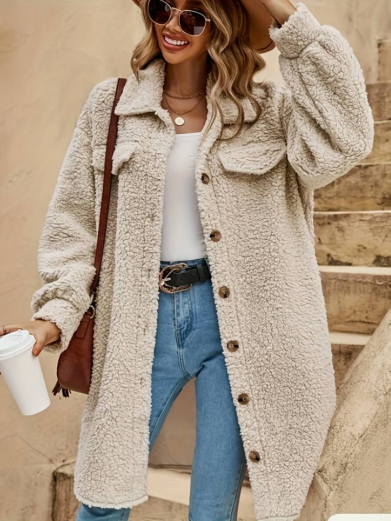 Coat - Faux Fur Blend Long Pile & Plush Warm Coverage