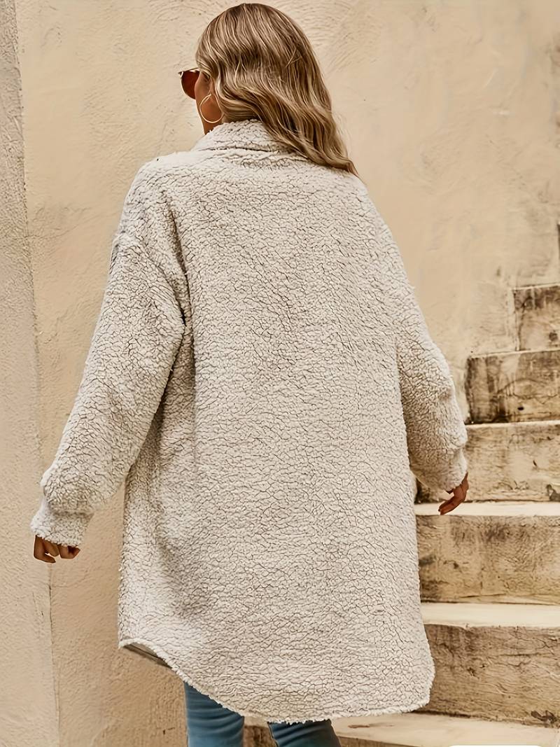Coat - Faux Fur Blend Long Pile & Plush Warm Coverage