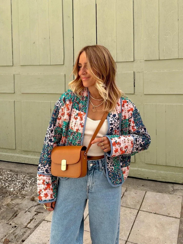 Coat - Patchwork Panel Design and Lightweight Coverage