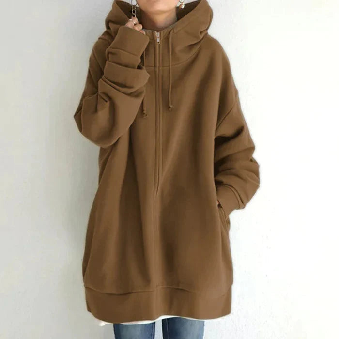 Coat - Polyester Blend Hooded Design And Light Warmth