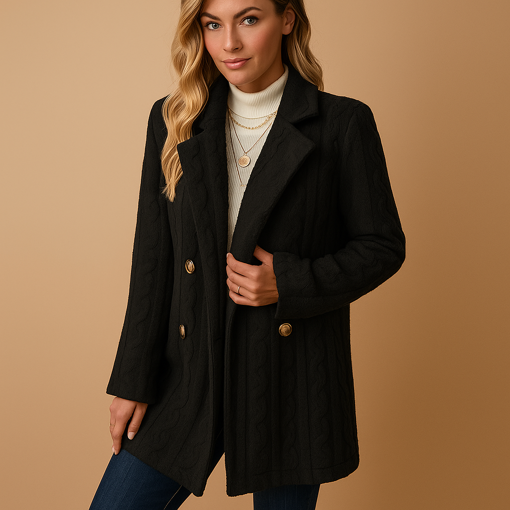 Coat - Structured Silhouette Polyester Blend & Warm Lining