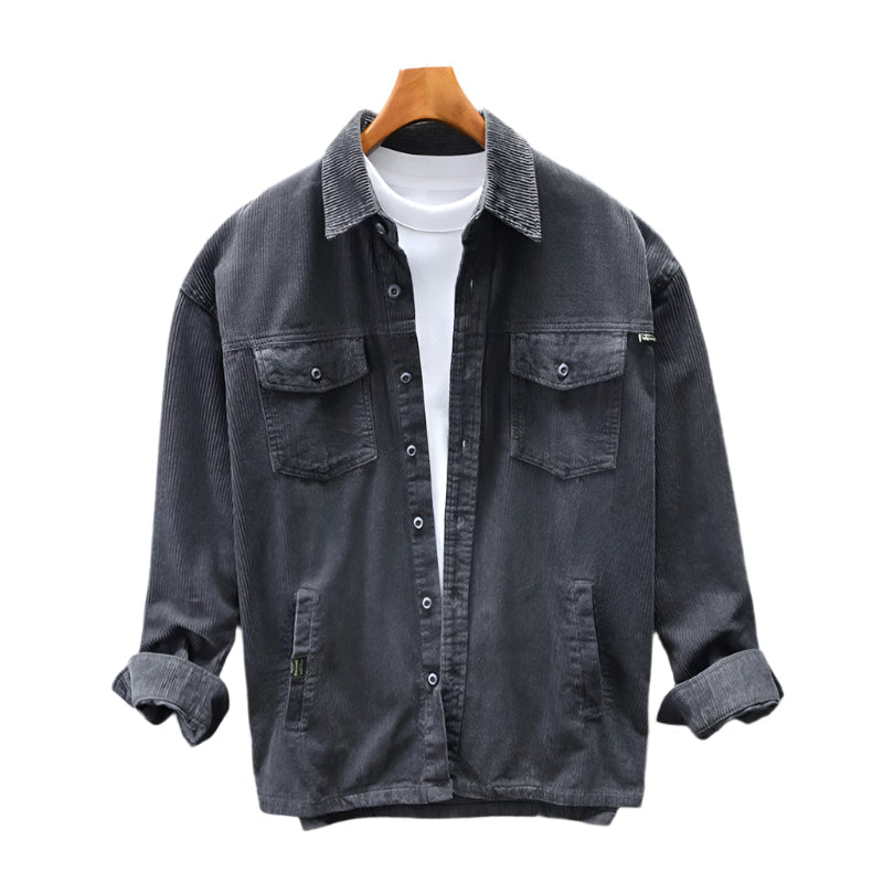 Cord Blend Shirt - Textured Surface & Easy Layering By Castello