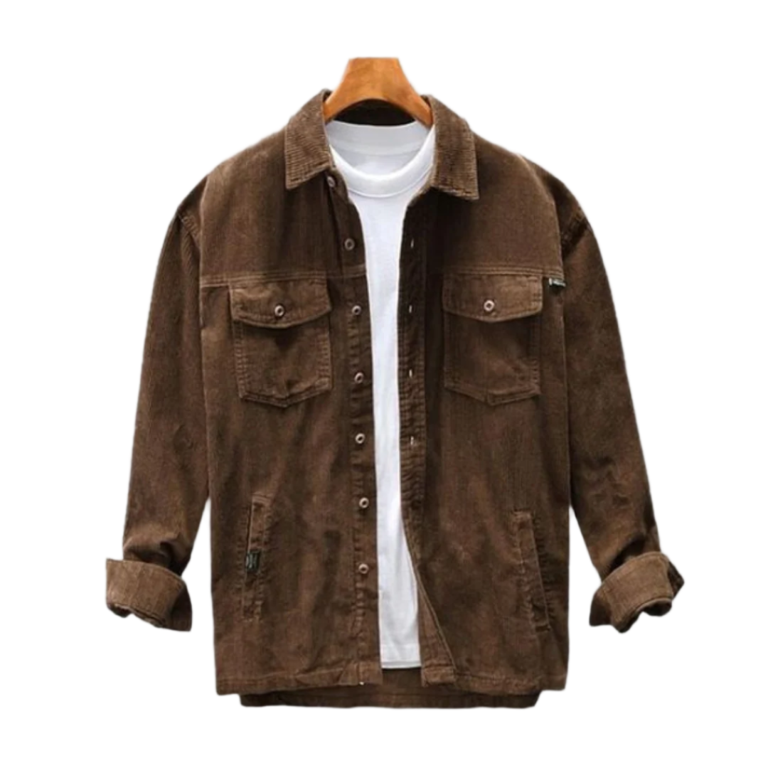 Cord Blend Shirt - Textured Surface & Easy Layering By Castello