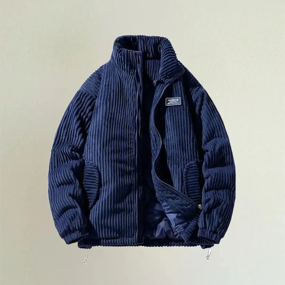 Corduroy Blend Coat – Quilted Body And Structured Shape